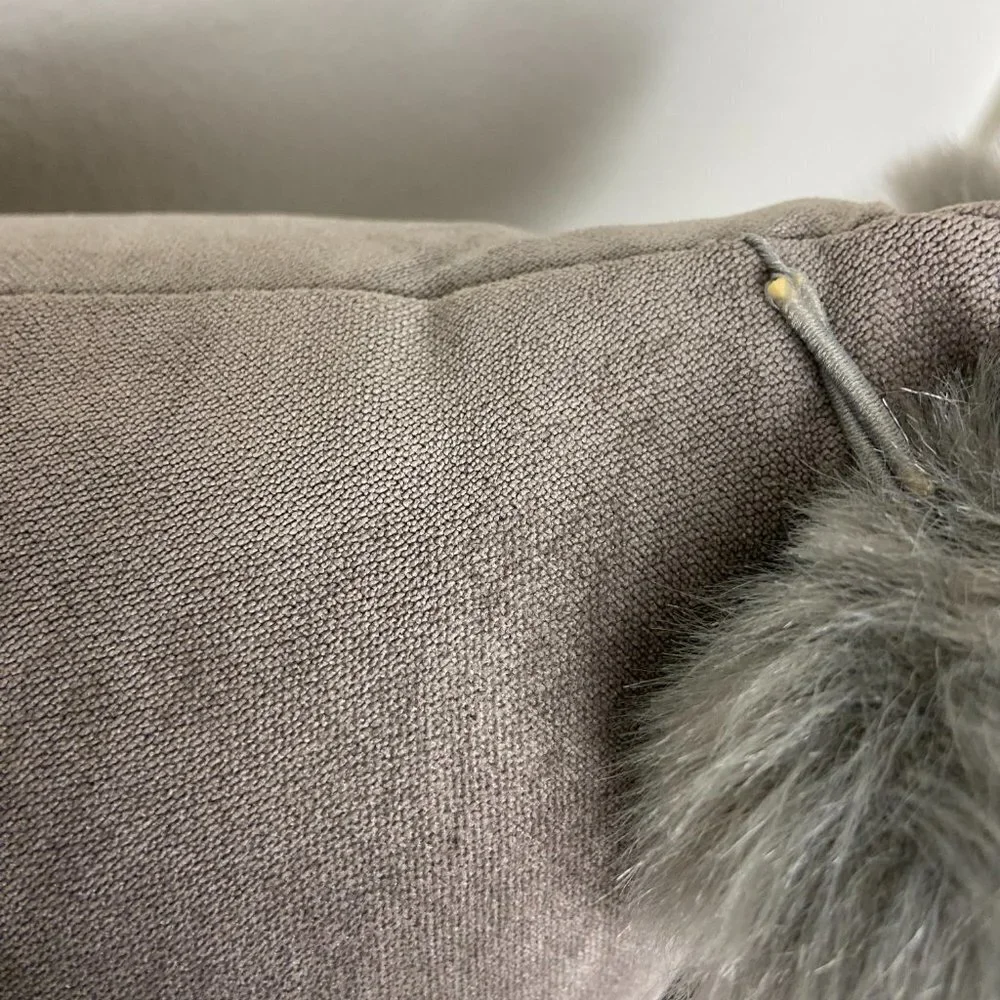 Pier 1 Set 2 pc Pillows Pom pom  Gray